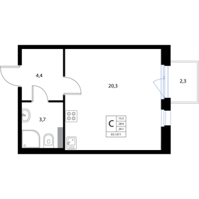 29,1 м², квартира-студия 5 179 800 ₽ - изображение 36