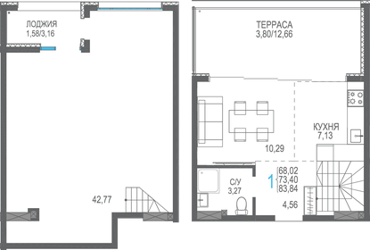 72,9 м², 1-комнатная квартира 13 129 200 ₽ - изображение 19