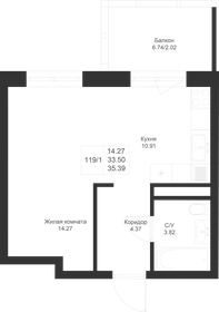 40,5 м², 2-комнатная квартира 28 000 ₽ в месяц - изображение 54