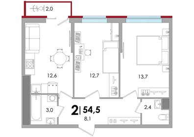 33 м², 1-комнатная квартира 3 600 000 ₽ - изображение 76