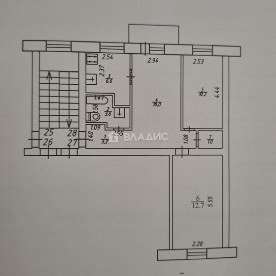 55,3 м², 3-комнатная квартира 6 500 000 ₽ - изображение 1