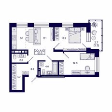 Квартира 63,3 м², 3-комнатная - изображение 3