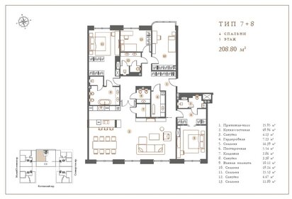 179,5 м², 4-комнатные апартаменты 170 524 464 ₽ - изображение 116