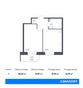 36,8 м², 1-комнатная квартира 9 063 890 ₽ - изображение 38