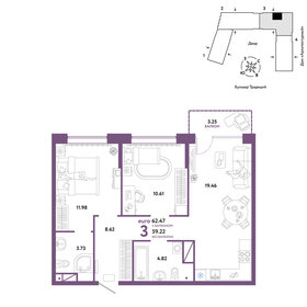85,1 м², 3-комнатная квартира 6 100 000 ₽ - изображение 23