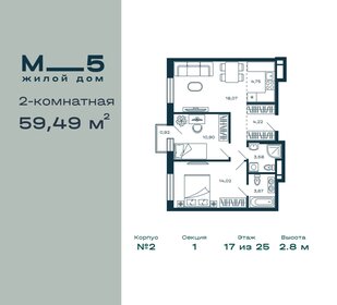 53,7 м², 2-комнатная квартира 14 368 768 ₽ - изображение 13