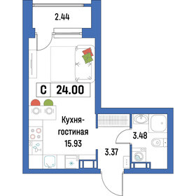 Квартира 24 м², студия - изображение 1