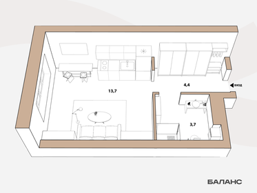 21,8 м², квартира-студия 5 160 000 ₽ - изображение 16