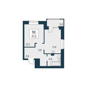 Квартира 41,5 м², 1-комнатная - изображение 1