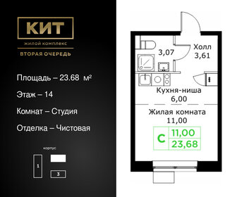 Квартира 23,7 м², студия - изображение 1