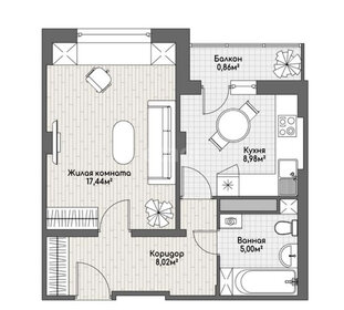 38,9 м², 1-комнатная квартира 2 750 000 ₽ - изображение 65