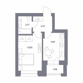 Квартира 33,5 м², 1-комнатная - изображение 1