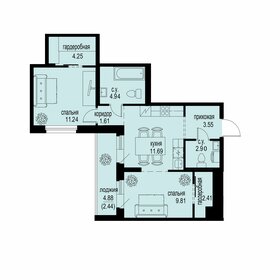 Квартира 54,8 м², 2-комнатная - изображение 1