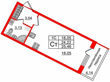 24,1 м², квартира-студия 4 650 140 ₽ - изображение 43