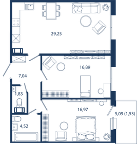 71,5 м², 2-комнатные апартаменты 25 745 972 ₽ - изображение 36