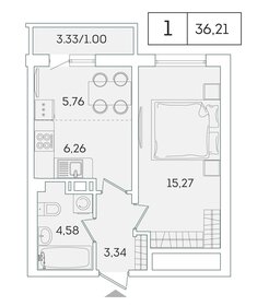 35,2 м², 1-комнатная квартира 6 200 000 ₽ - изображение 14