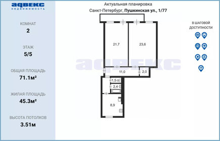 67,7 м², 2-комнатная квартира 26 500 000 ₽ - изображение 143