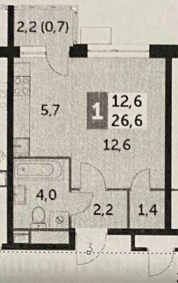 26,6 м², квартира-студия 6 500 000 ₽ - изображение 1