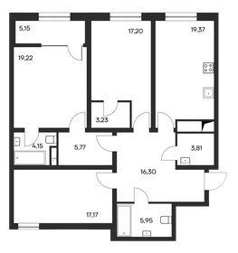 Квартира 117,3 м², 3-комнатная - изображение 1