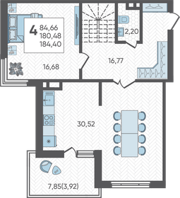 Квартира 184,4 м², 4-комнатная - изображение 1