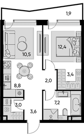53,5 м², 2-комнатная квартира 23 000 000 ₽ - изображение 25