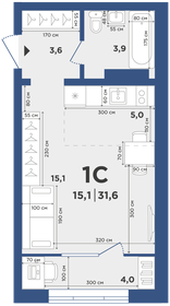 42,8 м², 1-комнатная квартира 4 600 000 ₽ - изображение 12