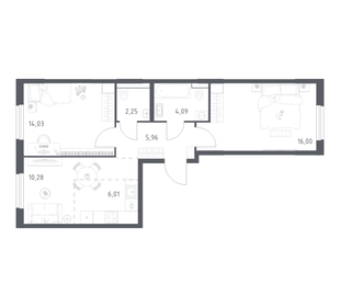 Квартира 58,6 м², 2-комнатная - изображение 1