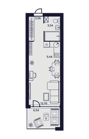 Квартира 32,8 м², 1-комнатные - изображение 1