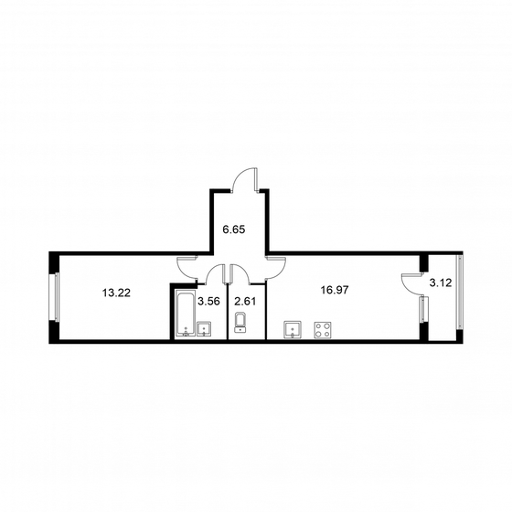 44,6 м², 1-комнатная квартира 6 863 780 ₽ - изображение 1