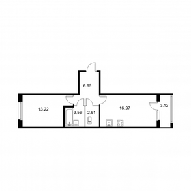 Квартира 44,6 м², 1-комнатная - изображение 1