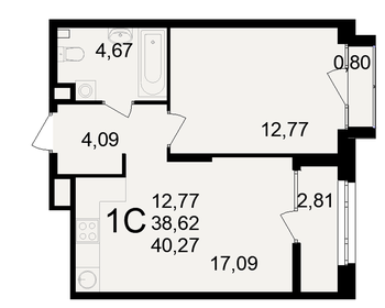 43 м², квартира-студия 4 500 000 ₽ - изображение 21