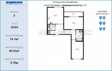 78,4 м², 3-комнатная квартира 19 000 000 ₽ - изображение 100