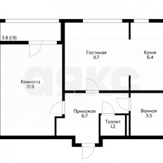 Квартира 47,3 м², 2-комнатная - изображение 1