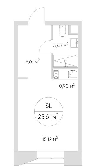 25 м², апартаменты-студия 9 389 394 ₽ - изображение 51