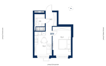 Квартира 37,1 м², 1-комнатная - изображение 1