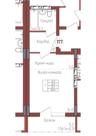 Квартира 28,5 м², 1-комнатная - изображение 1