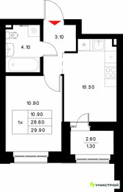 Квартира 29,9 м², 1-комнатная - изображение 1