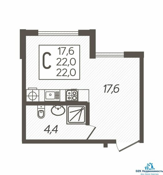 22 м², квартира-студия 2 200 000 ₽ - изображение 43