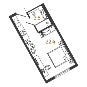 26 м², апартаменты-студия 9 150 000 ₽ - изображение 23
