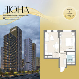 Квартира 37 м², 1-комнатная - изображение 1