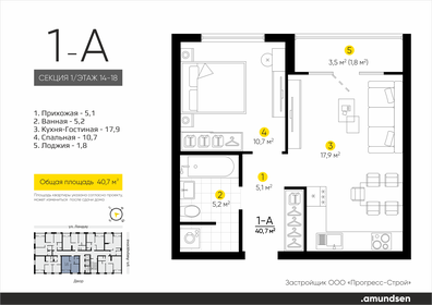 40,3 м², 1-комнатная квартира 7 830 000 ₽ - изображение 38