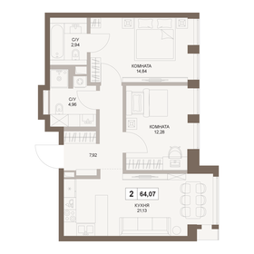 64,7 м², 2-комнатная квартира 31 219 302 ₽ - изображение 41