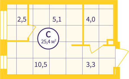 23,7 м², квартира-студия 3 840 000 ₽ - изображение 2