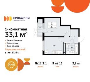 32,7 м², 1-комнатная квартира 10 449 802 ₽ - изображение 11