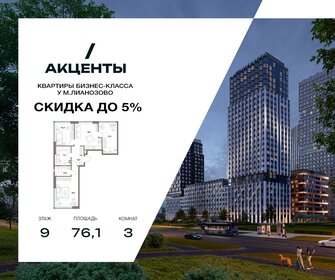 Квартира 76,1 м², 3-комнатная - изображение 1