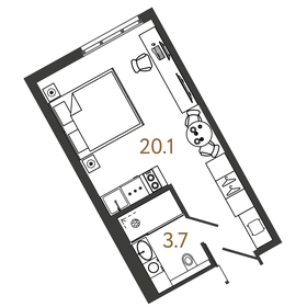 23,7 м², апартаменты-студия 9 200 000 ₽ - изображение 40