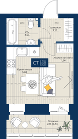 Квартира 25,5 м², студия - изображение 1