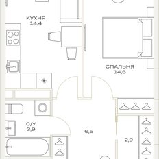 Квартира 42,3 м², 1-комнатная - изображение 2