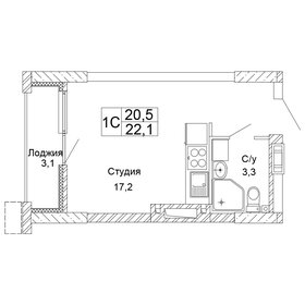 Квартира 22,1 м², 1-комнатная - изображение 1