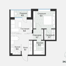 Квартира 50,5 м², 1-комнатная - изображение 4